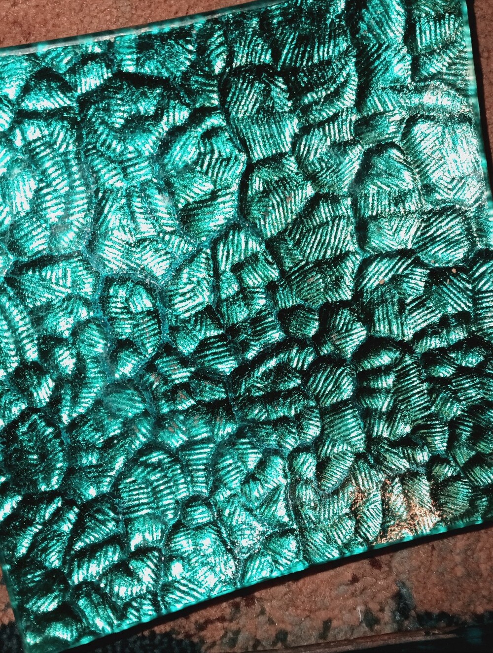 Vintage Pebbled Green Glass Decorative Accent Dish - Home Accents